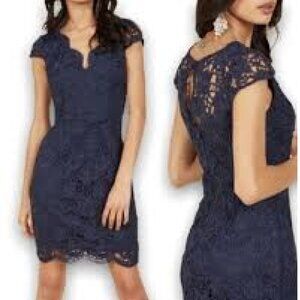 Soieblu Sheer Lace Dress Blue Embroidered Lace Purchased On Modcloth Size M